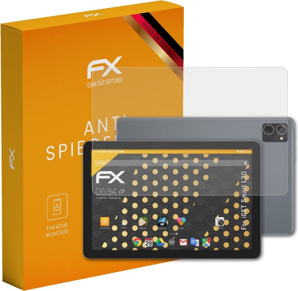 atFoliX FX-Antireflex 2x Schutzfolie kompatibel mit iGET Smart L30 Displayfolie