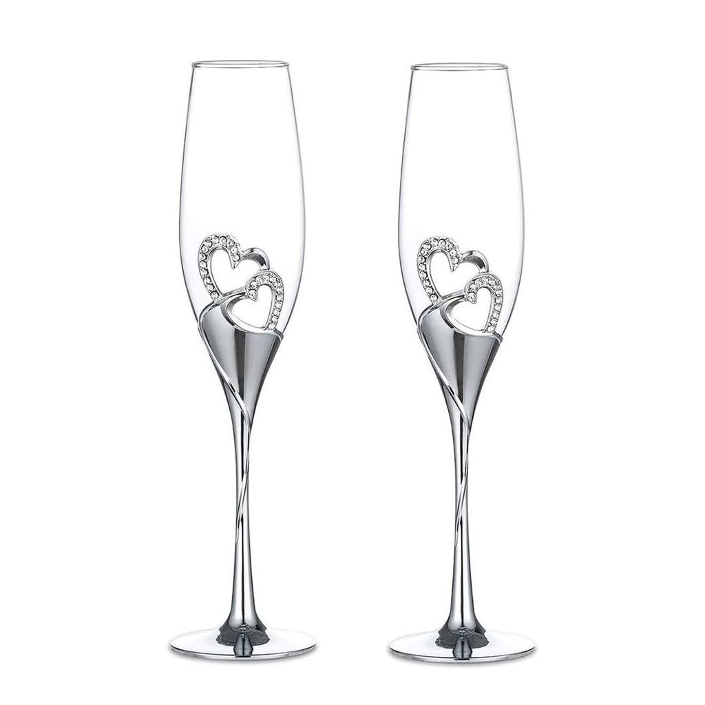 Hochzeitsgeschenk Rotweingläser 2er-Set – Elegante Kristallgläser, Sekt- & Champagnergläser, 260×65mm