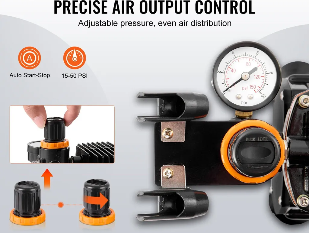 Kit aérographe complet avec compresseur double ventilateur modèle K-3 - 4