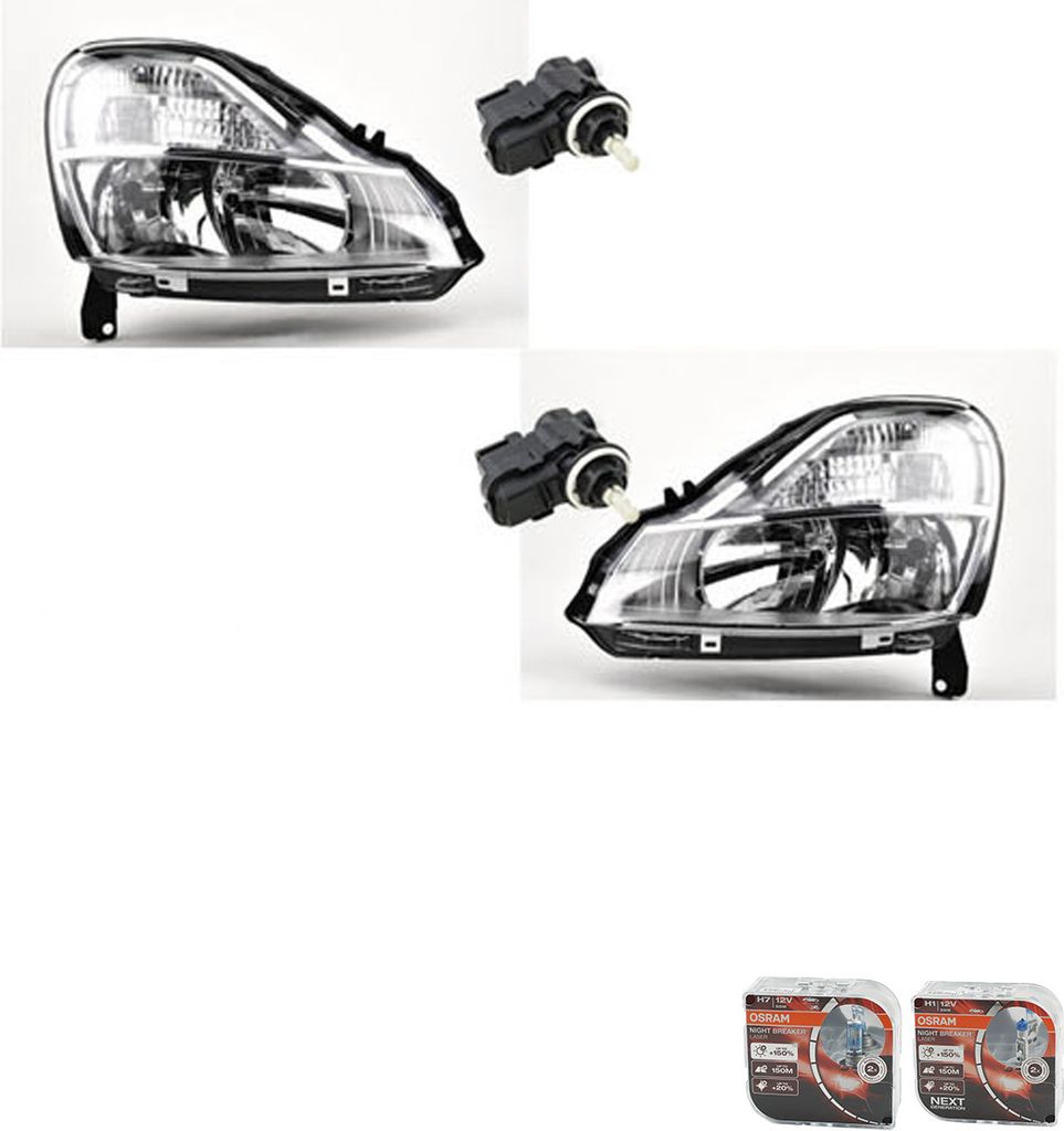 Johns, Scheinwerfer Osram Night Breaker Laser passend für Renault Modus FP JP 08-Set L R 8200402521 4431359 1607972880 2605600Q0A 260564EA0A 41590...