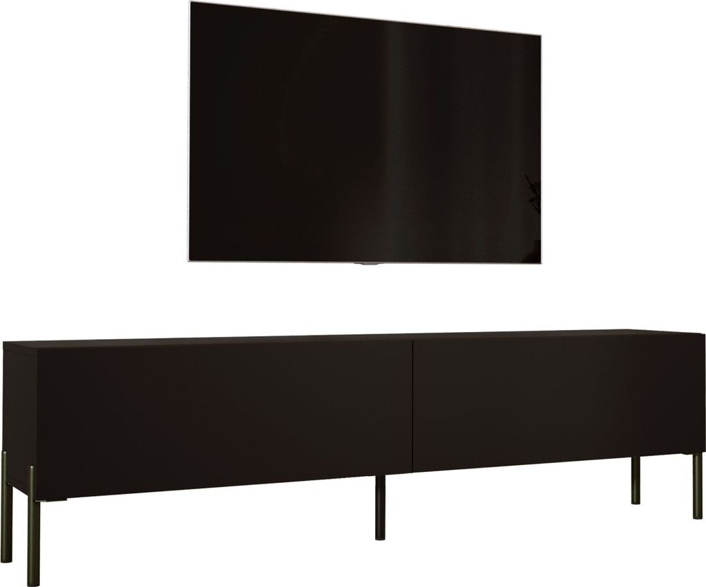 TV-SCHRANK : Mattschwarz mit Beinen in Schwarz, 170 x 52 x Produktbild 