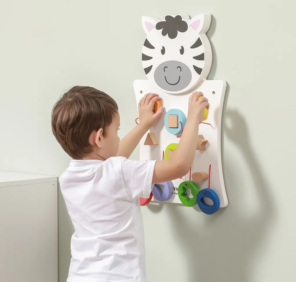 Tableau d'Éveil Mural en Bois pour Apprendre les Formes et Couleurs - 2