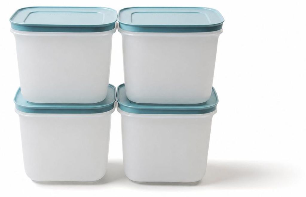 TUPPERWARE Gefrier-Behälter 1,1 L weiß-blau hoch (4) Produktbild 