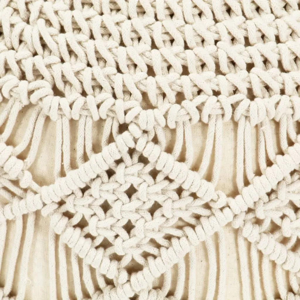 Pouf Macramè Boho 45x30 cm | Decorazione Casa Artigianale Trendy - 3