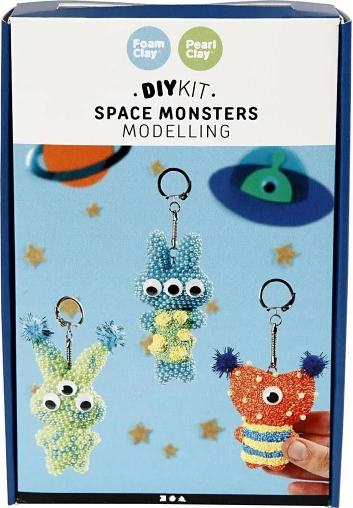 Set de bricolage Modeler un porte-clés Alien créatif pour enfant dès 4 ans