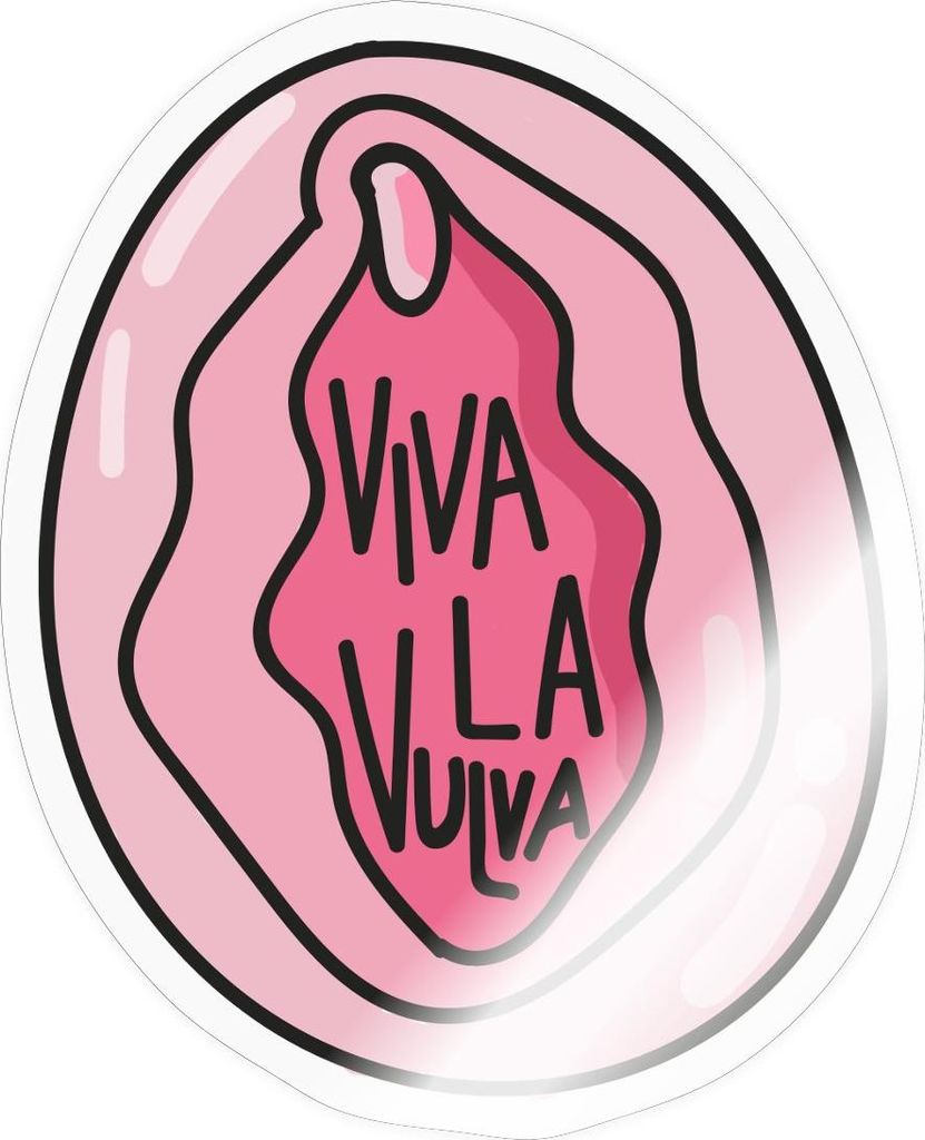 Spreadshirt Viva La Vulva Feminismus Sticker Aufkleber, 10 x 10 cm, Transparent glänzend