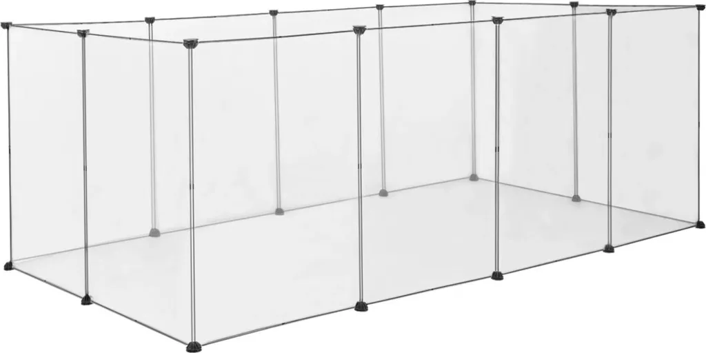 Recinto per Cani Modulare Trasparente 50x70 cm | Box Fai da Te Bianco