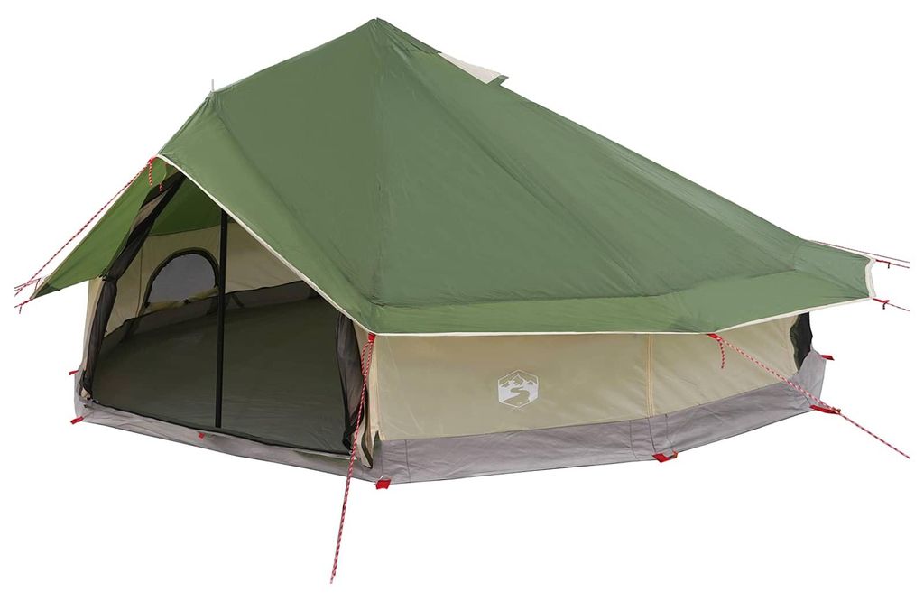 vidaXL Tipi Zelt mit Dach Grün 800 x 800 x 430 cm Polyester und Stahl