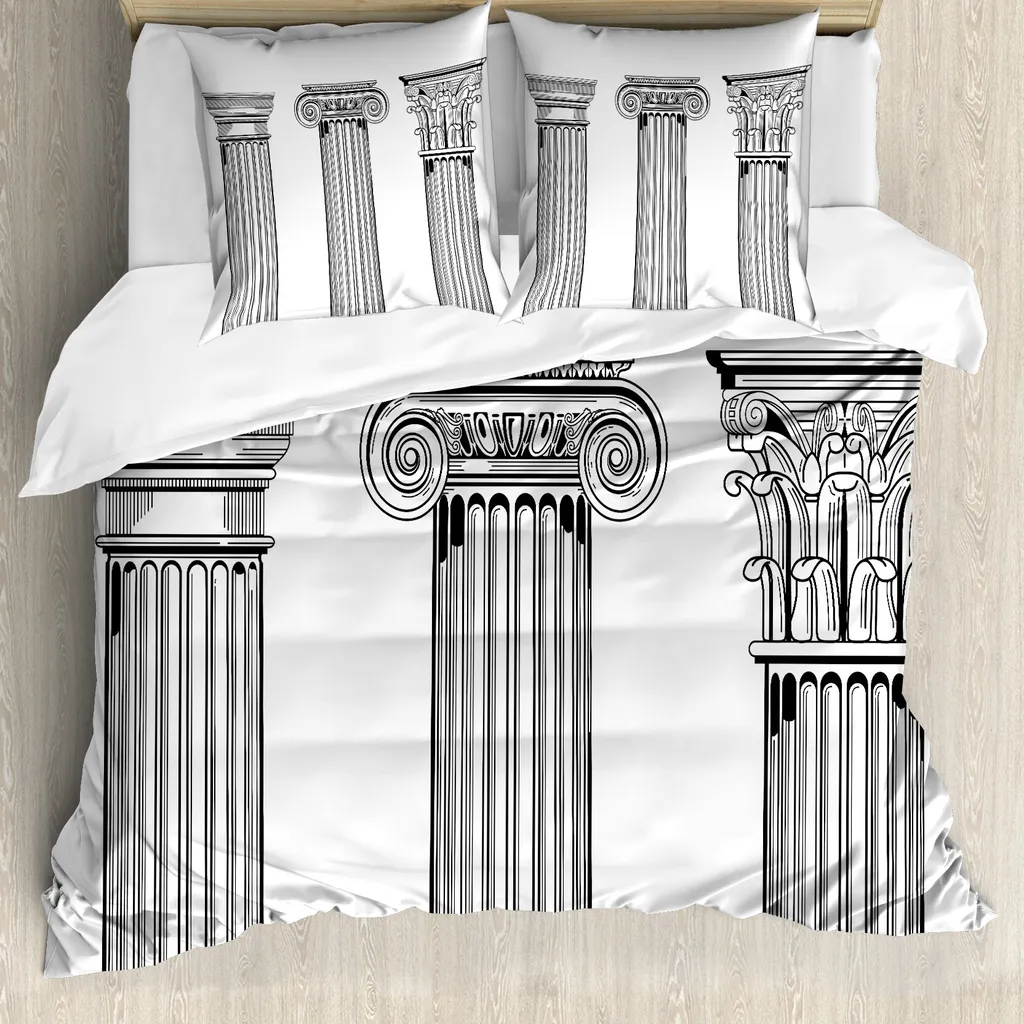 Duvet Cover ABAKUHAUS Antico 200x200 Black & White Antiacaro