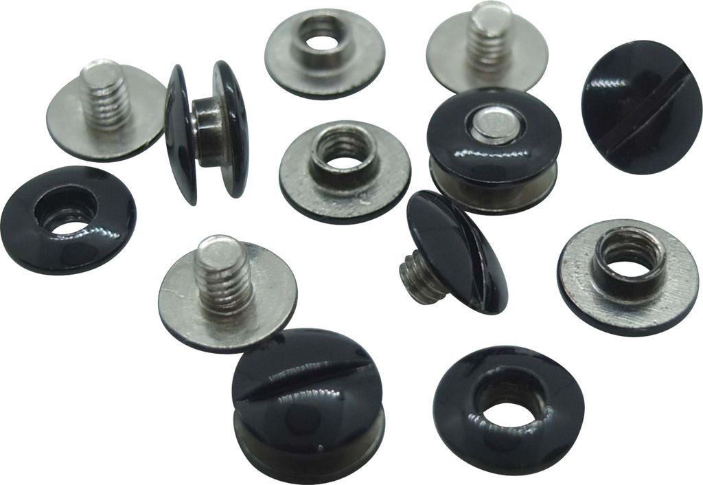 Buchschrauben - schwarz / vernickelt – 2 mm / 25 Stück