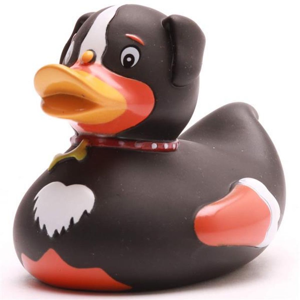 Badetier Hund schwarz Vinyl 7,5 cm Quietscheente