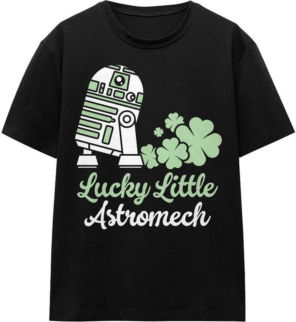 Star Wars - "Lucky Astromech" T-Shirt für Herren/Damen Uni - St Patricks-Tag TV17075 (M) (Schwarz)