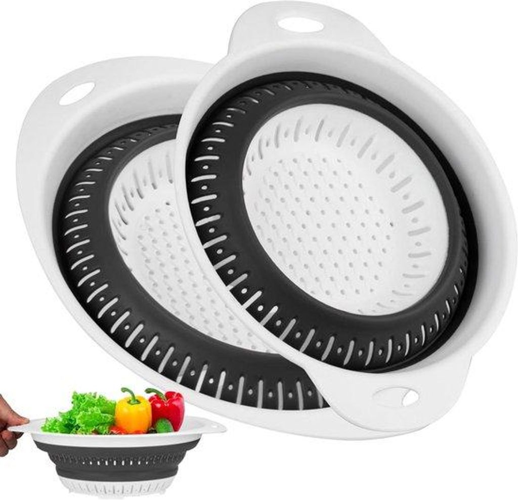 Koch- und Aufklapp-Sieb-Set - inklusive Kochsieb für Pasta, Obst und Gemüse