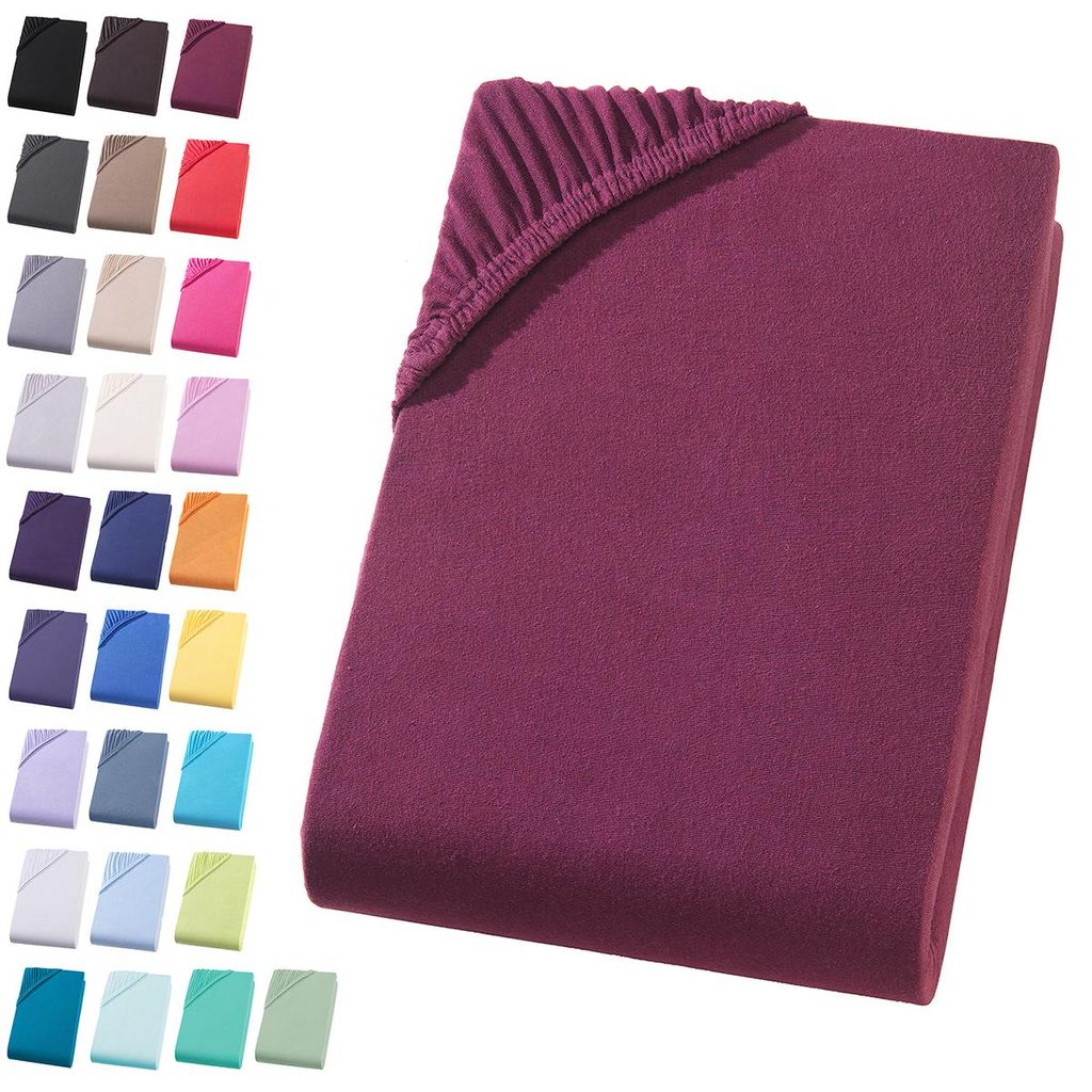 Jersey Spannbettlaken 180-200x200 cm Spannbettuch 100% Produktbild 
