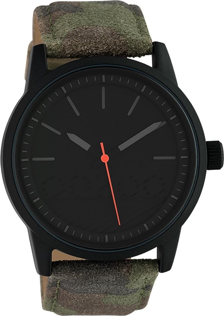 Oozoo Leder Damen Uhr Analog Quarzuhr Armband grün camouflage Timepieces D2UOC10307