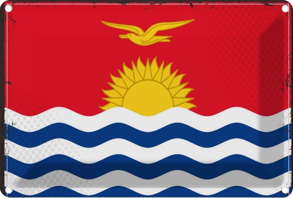 vianmo Blechschild 20x30 cm Kiribatis Kiribati Flagge Fahne Wappen