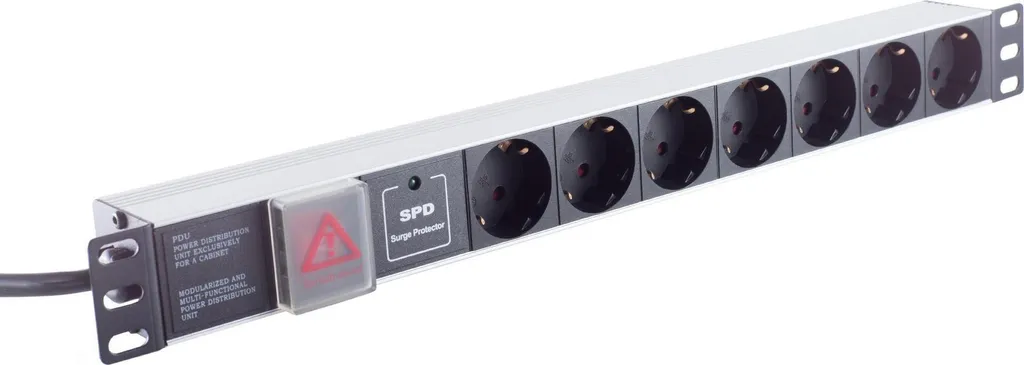 Unité de distribution d'énergie 7 prises 1U noir 19'' shiverpeaks S