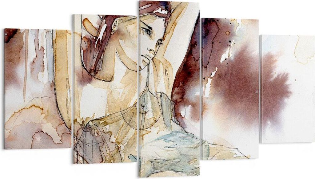 Bild auf Leinwand - Leinwandbild - Frau Modell - 160x85cm - Wand Bild - Wanddeko - Wandbilder - Leinwanddruck - Bilder - Kunstdruck - Wanddekoratio...