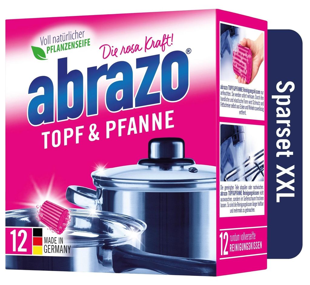 abrazo Reinigingspads voor pannen en braadpannen, 1 x 12 Productafbeelding 