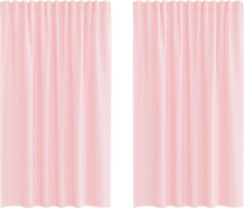 vidaXL Voile Vorhänge mit Stangentaschen 2 Stk. Hellrosa