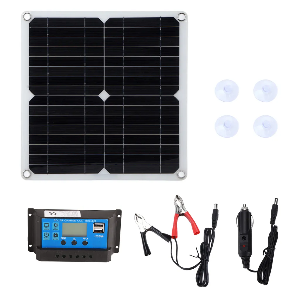 Panneau Solaire 15W Monocristallin Double USB et Contrôleur LCD 100A