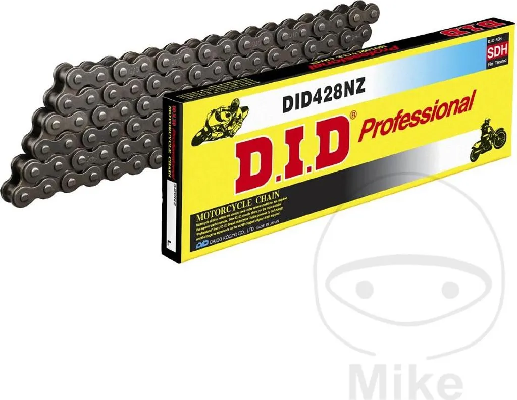 Chaîne Moto 428 NZ DID 142 Maillons Grise Idéale pour Cross et Enduro