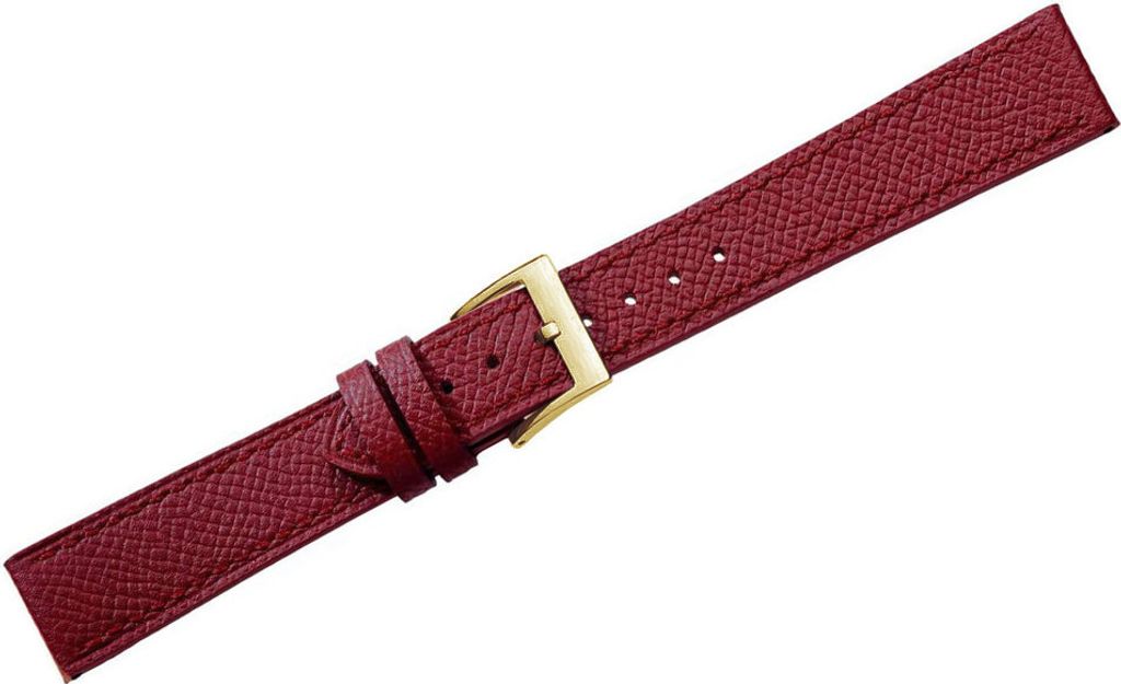 Herzog Alta Moda > Uhrenarmband rot > Rindleder flach Verlauf, Stegbreite:20mm, Schließe:Gelbgolden