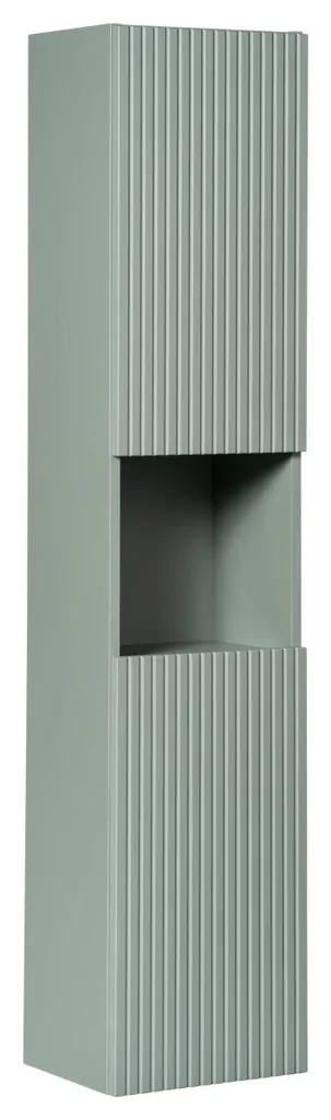 Armoire haute de salle de bain 140 cm à 2 portes coloris vert sauge