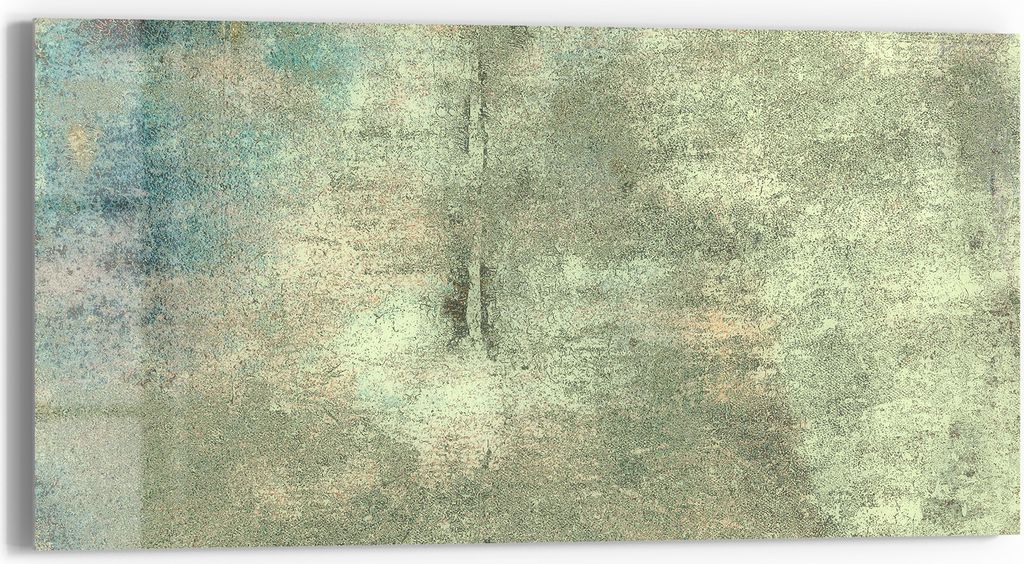 DEQORI Glasbild Echtglas 60x30 cm 'Patina-Poesie' Wandbild Bild modern Deko