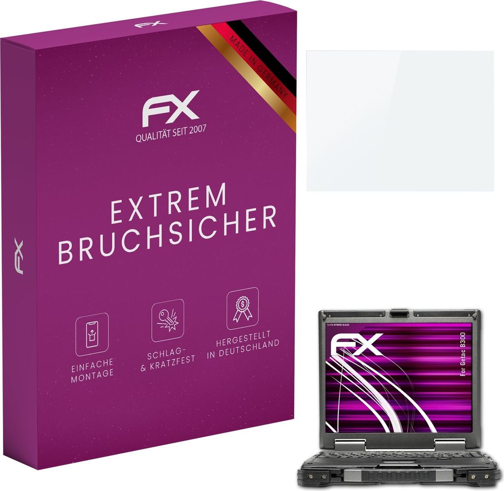 atFoliX FX-Hybrid-Glass Displayfolie kompatibel mit Getac B300 Glasfolie