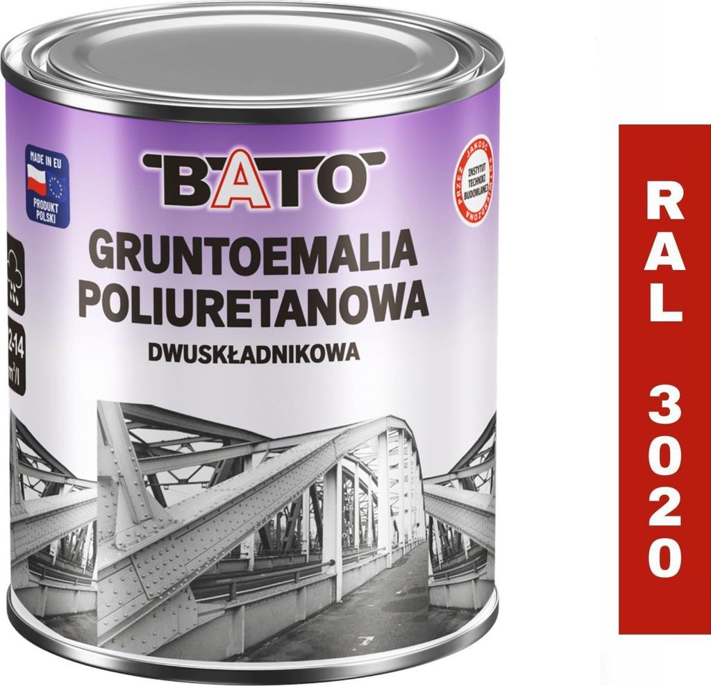 Zweikomponentige Polyurethan-Grundierung Rot Ral 3020 A 1 L (0,9 L Farbe + 0,1 L Härtungsmittel)