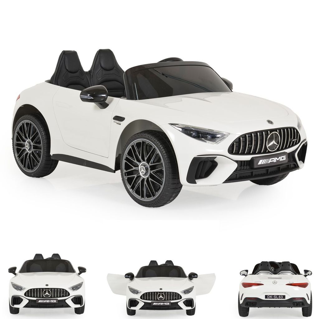 Moni Kinder Elektroauto Mercedes-Benz DK-SL63 Zweisitzer Fernbedienung Bluetooth weiß