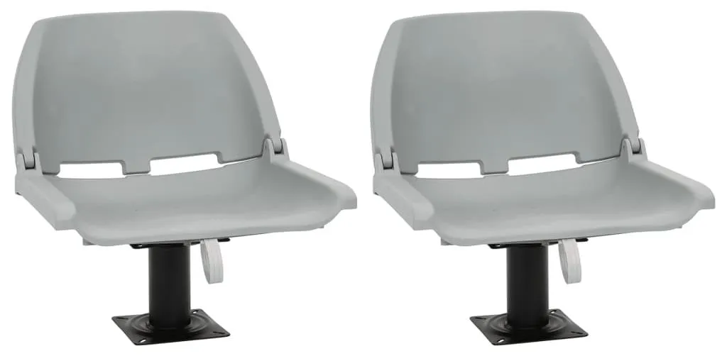Siège de Bateau Gris Pliable sans Coussin 48 cm - Ensemble de 4 Pièces - 8