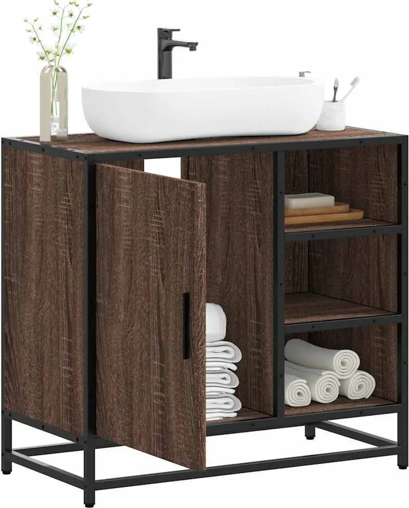 Meuble sous lavabo chêne brun 65x33x60 cm Maison Exclusive