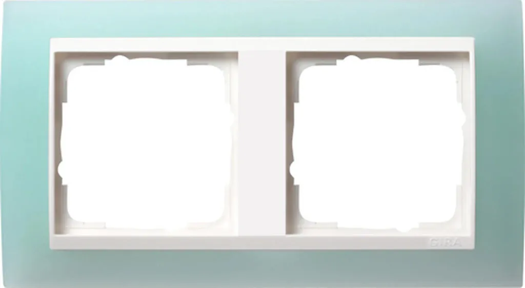 Plaque 2 postes Gira Event 0212395 menthe opaque finition blanc pur