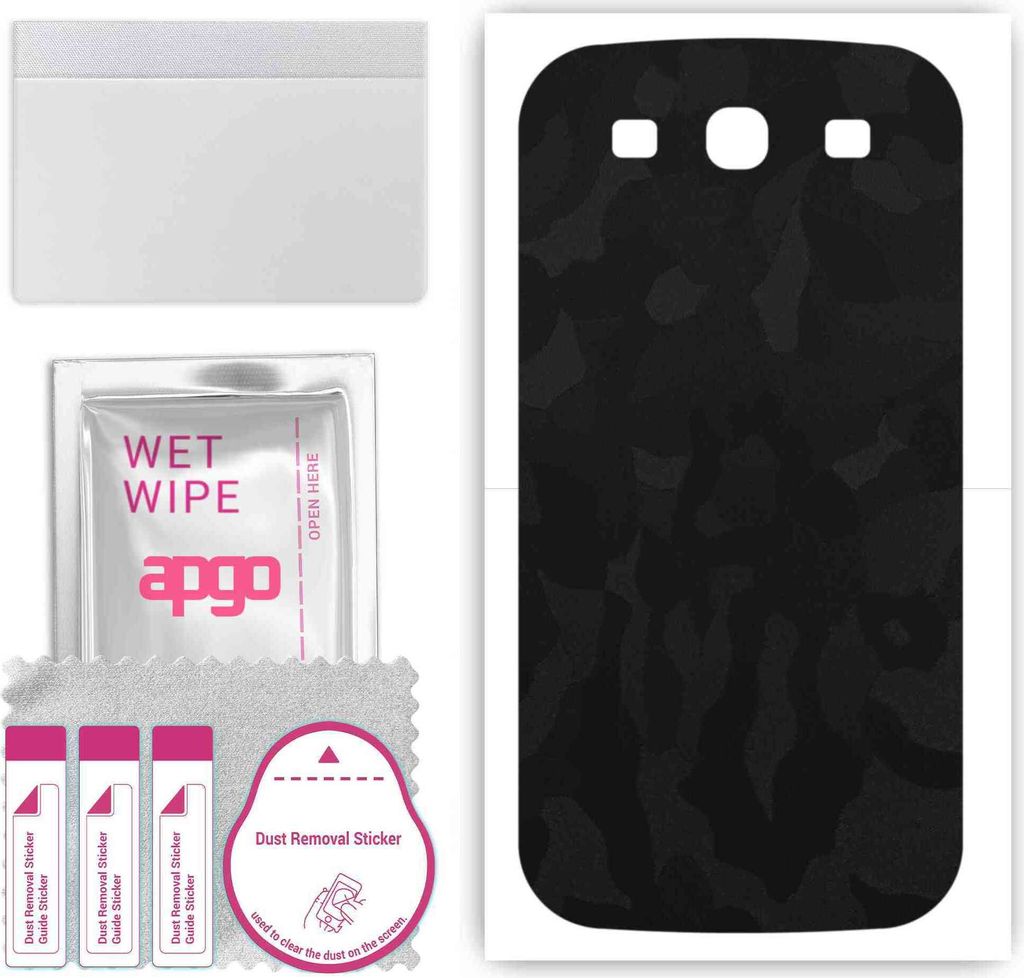 apgo Rückseite Schutzfolie, Skin, kompatibel mit Samsung Galaxy S3 i9300, Hinten Displayschutzfolie aus Vinylfolie, kratzfest, einfache Montage - ...