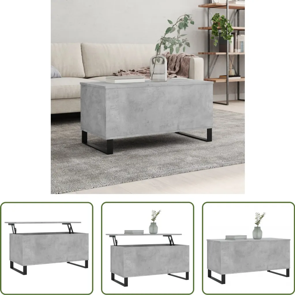 Tavolino Grigio Cemento Resistente 90x45 cm - Ideale per Famiglie