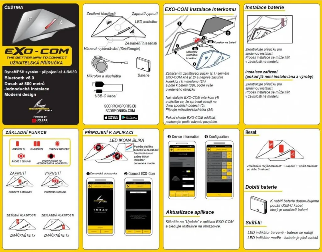 Casque Scorpion Exo-930 Smart noir mat nacré - Modulable avec Intercom - 5