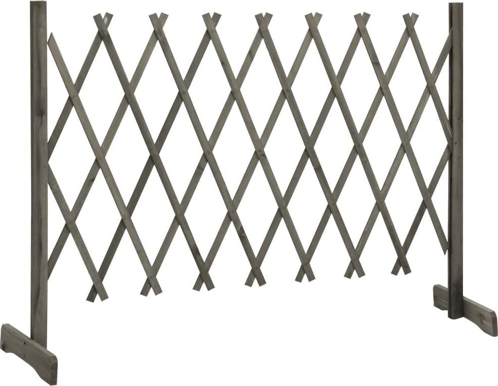 A wooden garden trellis fence on a white background.