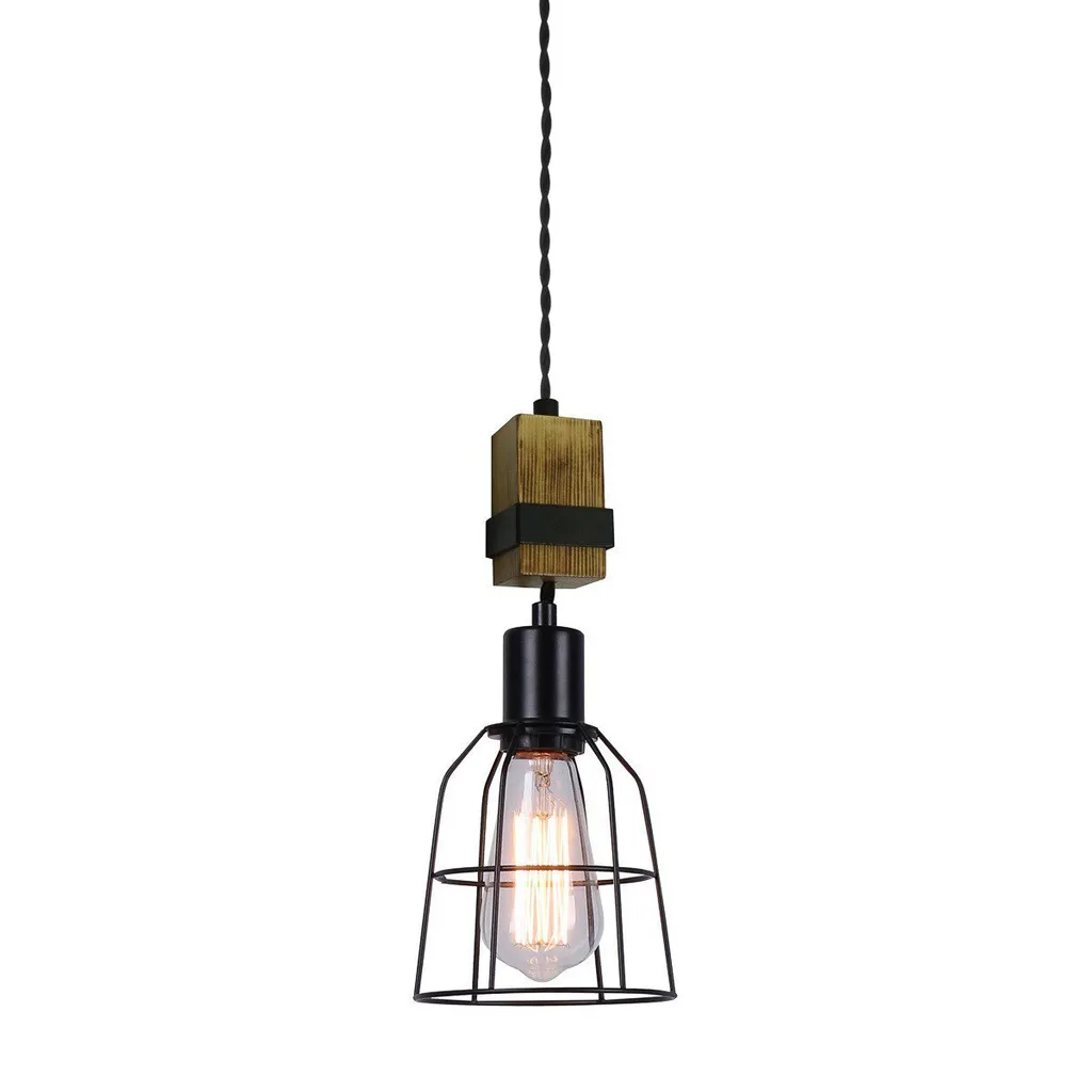 Italux Ponte lampada a sospensione industriale nera PND-4290-1-L