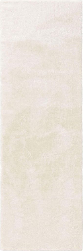 benuta Teppich Wohnzimmer Furry Creme 80x300 cm Fellteppich Produktbild 