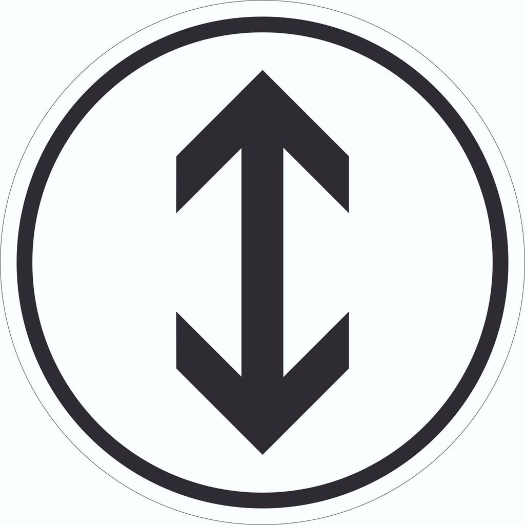 Richtungspfeil hoch runter Aufkleber Kreis schwarz weiss Pfeil Ø300mm