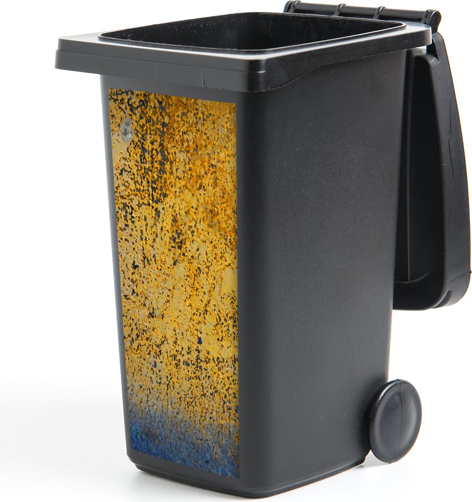 MuchoWow Mülltonnenaufkleber Rost - Gold - Stahl 44x98 cm - Containeraufkleber - Aufkleber - Mülltonnen-Aufkleber
