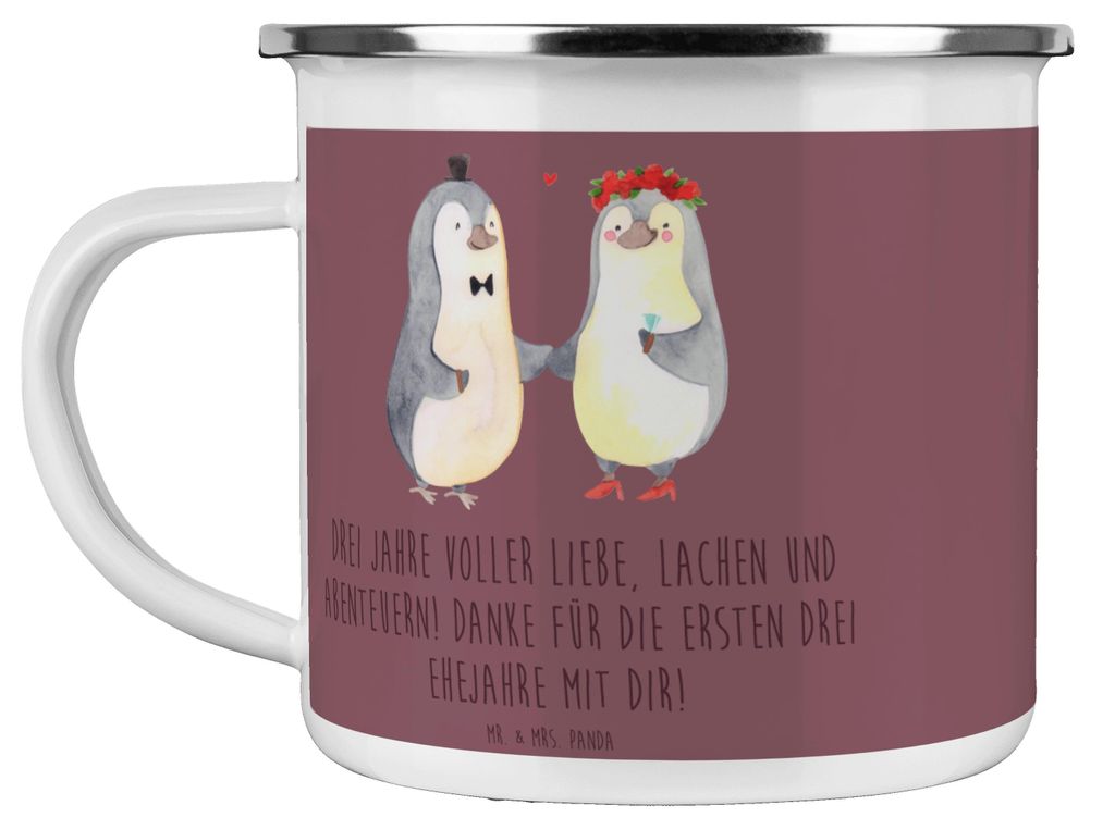 Mr. & Mrs. Panda Teetasse 3. Hochzeitstag Lederhochzeit - Kaffa Coffee - Geschenk, Geschenke, Liebe, handgefertigte Produkte, Kaffeepott, Teebecher...