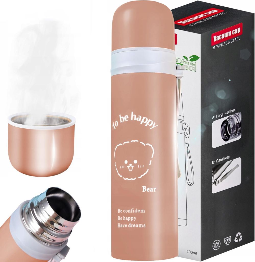 Termos turystyczny próżniowy do kawy herbaty z uchwytem Zdjęcie produktu 