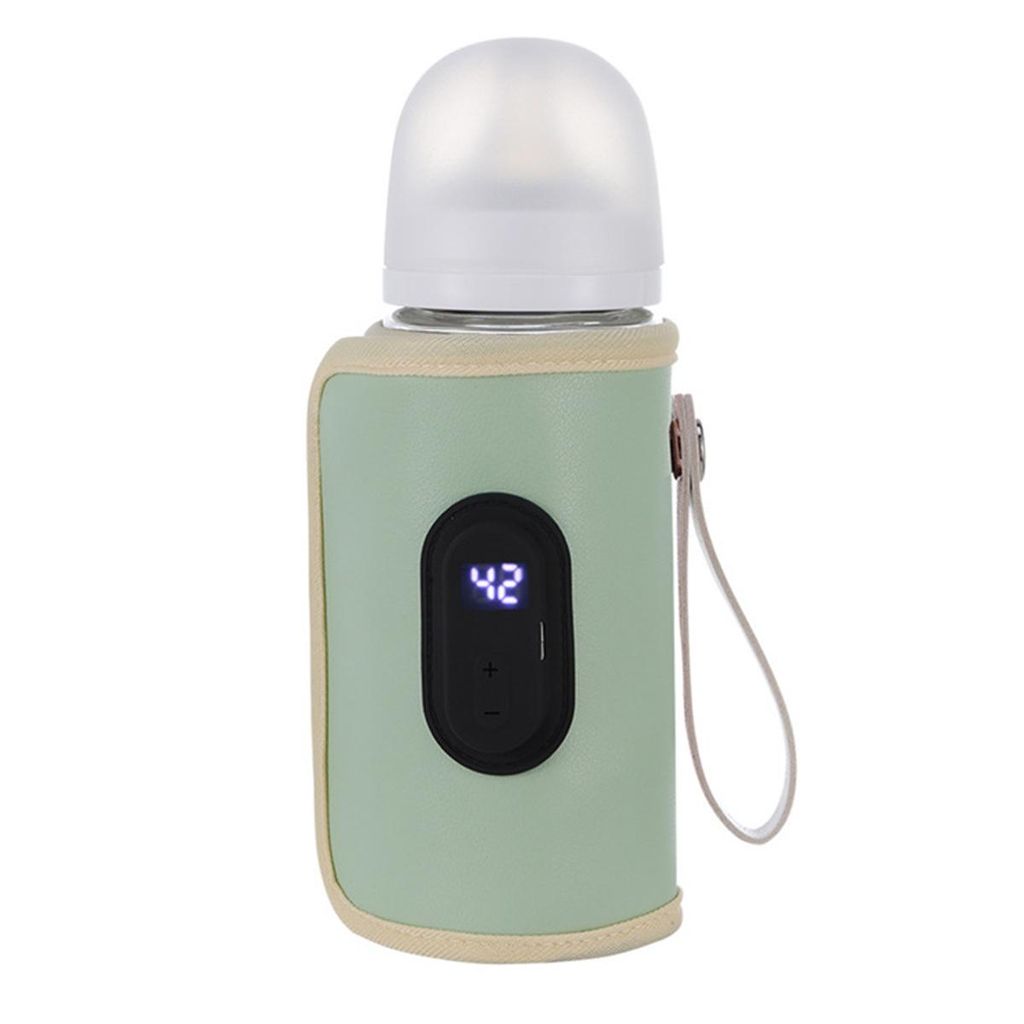 Flaschenwärmer Baby unterwegs,tragbarer Flaschenwärmer Baby,20 Temperatureinstellungen (35 °C–55 °C),Klettverschluss,USB-Anschluss