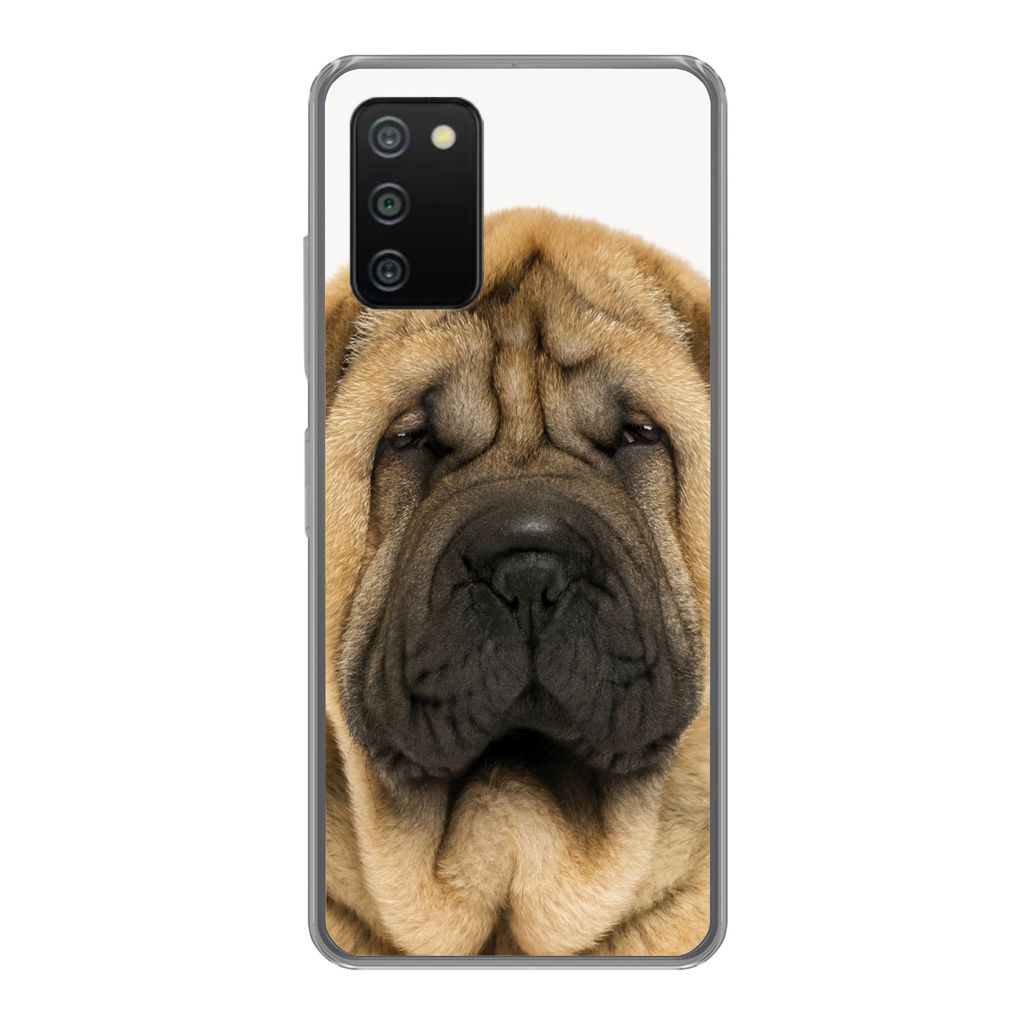 MuchoWow Handyhülle Schutzhülle Hülle für Samsung Galaxy A03s Hund - Jungen - Sharpei - Haustiere - Mädchen - Kinder Silikon Softcase Handy ...