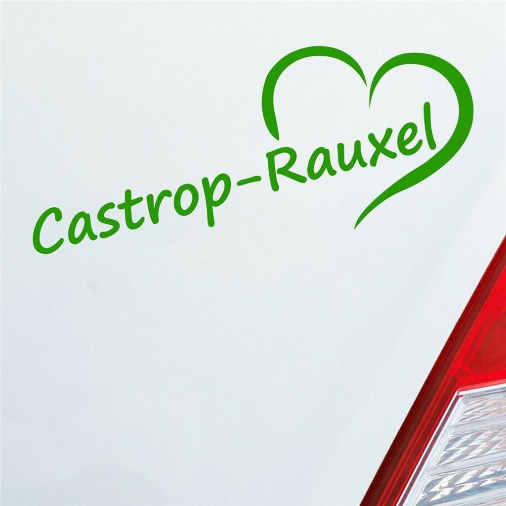 Auto Aufkleber Castrop Rauxel Herz Stadt City Liebe Love 18x8 cm Hellgrün Sticker Heckscheibenaufkleber