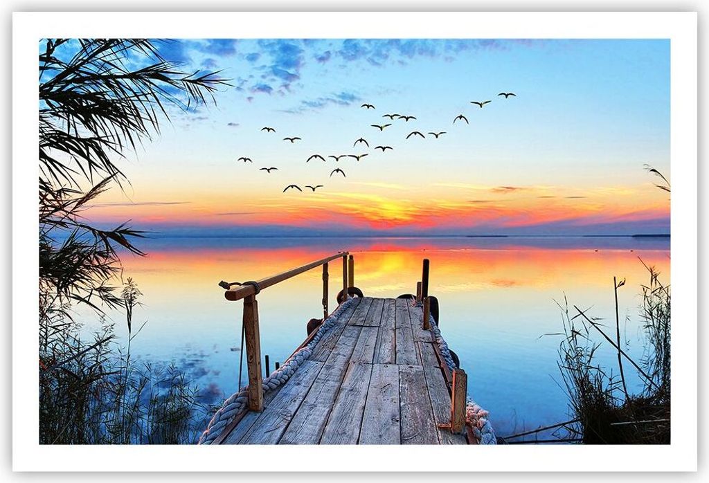 Poster - Poster ohne Rahmen - Brücke See - 91,5x61 cm - Produktbild 