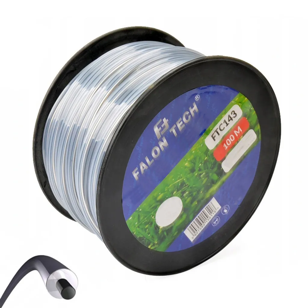 100 m di filo tondo da 2,4 mm con anima rinforzata per decespugliatori Fuxtec Einhell Stihl